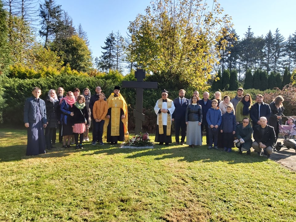 Poświęcenie krzyża prawosławnego na cmanterzu w Bielsku-Białej